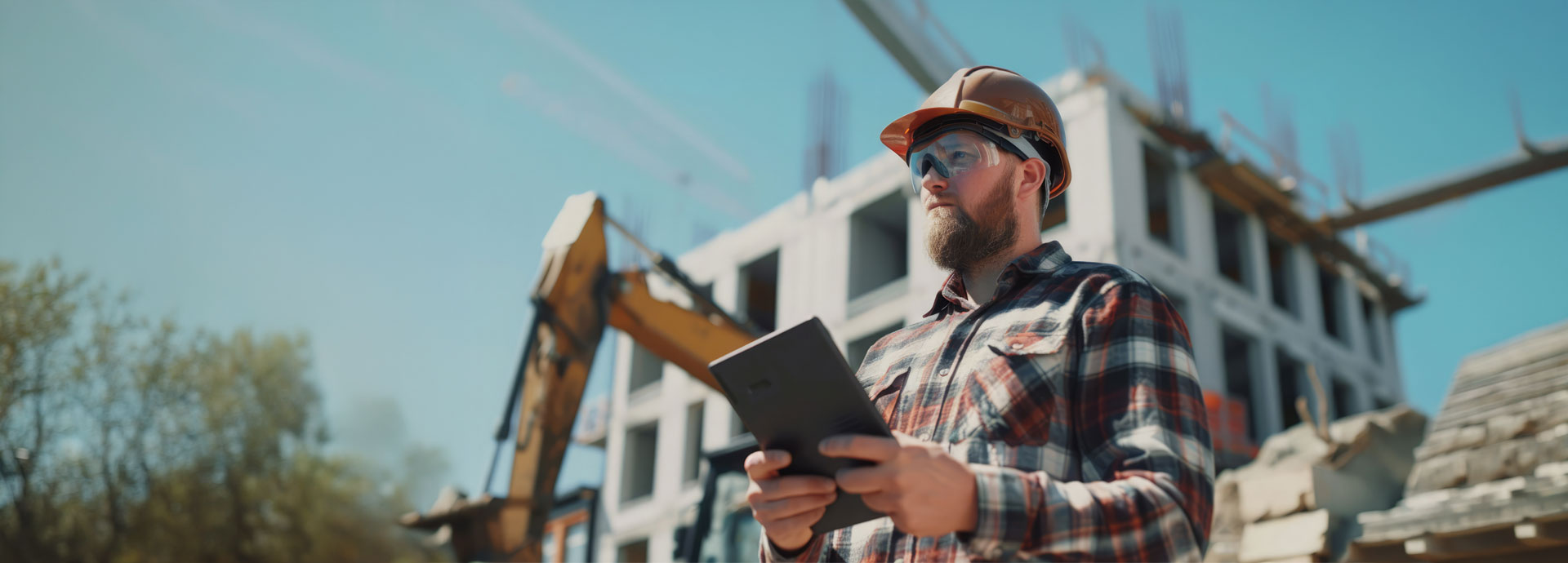 man with tablet