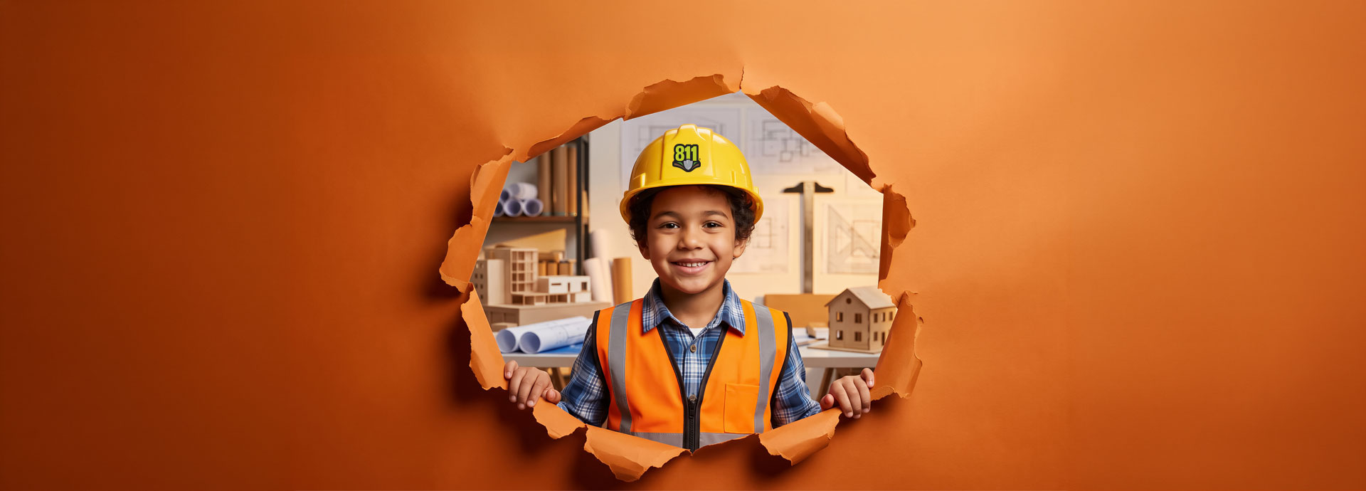 kid with hardhat