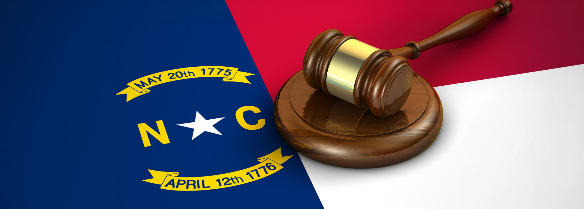 NC state flag and gavel